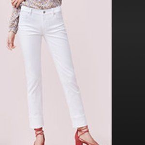 LOFT PLUS SLIM POCKET SKINNY CROP JEANS IN WHITE